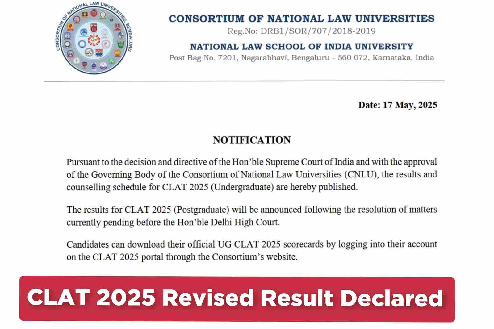 CLAT 2025 Result Declared