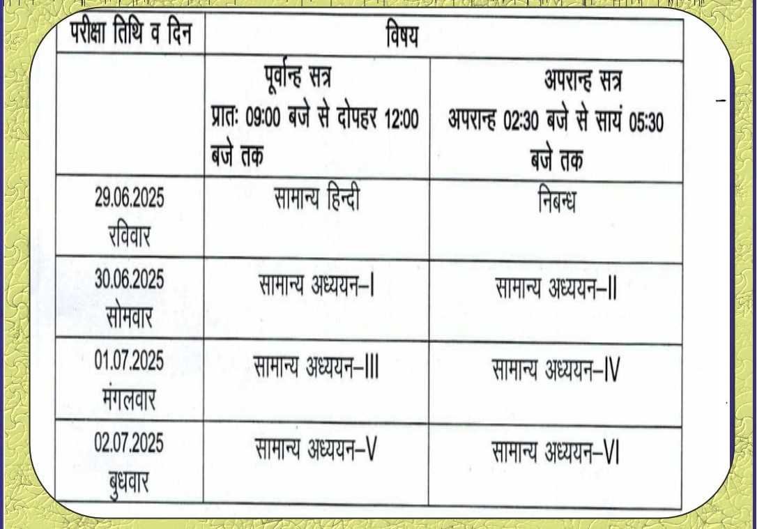 UPPSC Combined State Services 2024: Mains Exam Timetable
