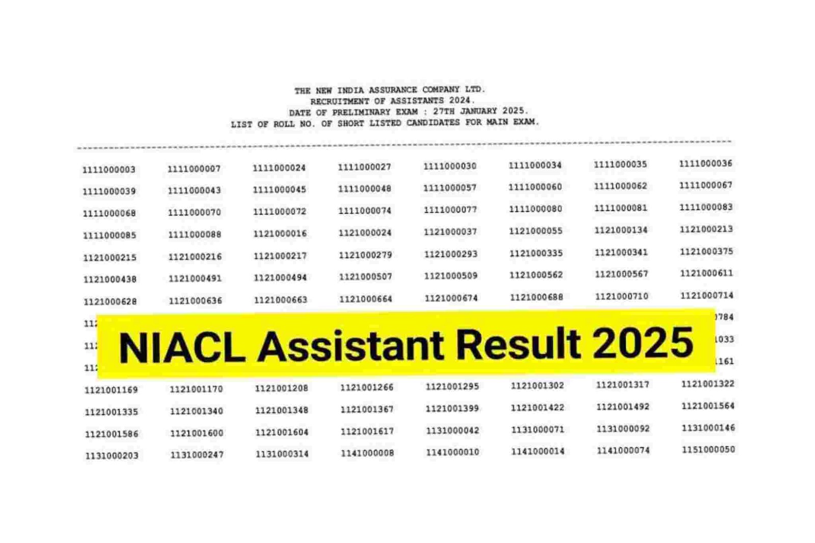 NIACL Assistant Final Result 2025 Out – Merit List PDF Download