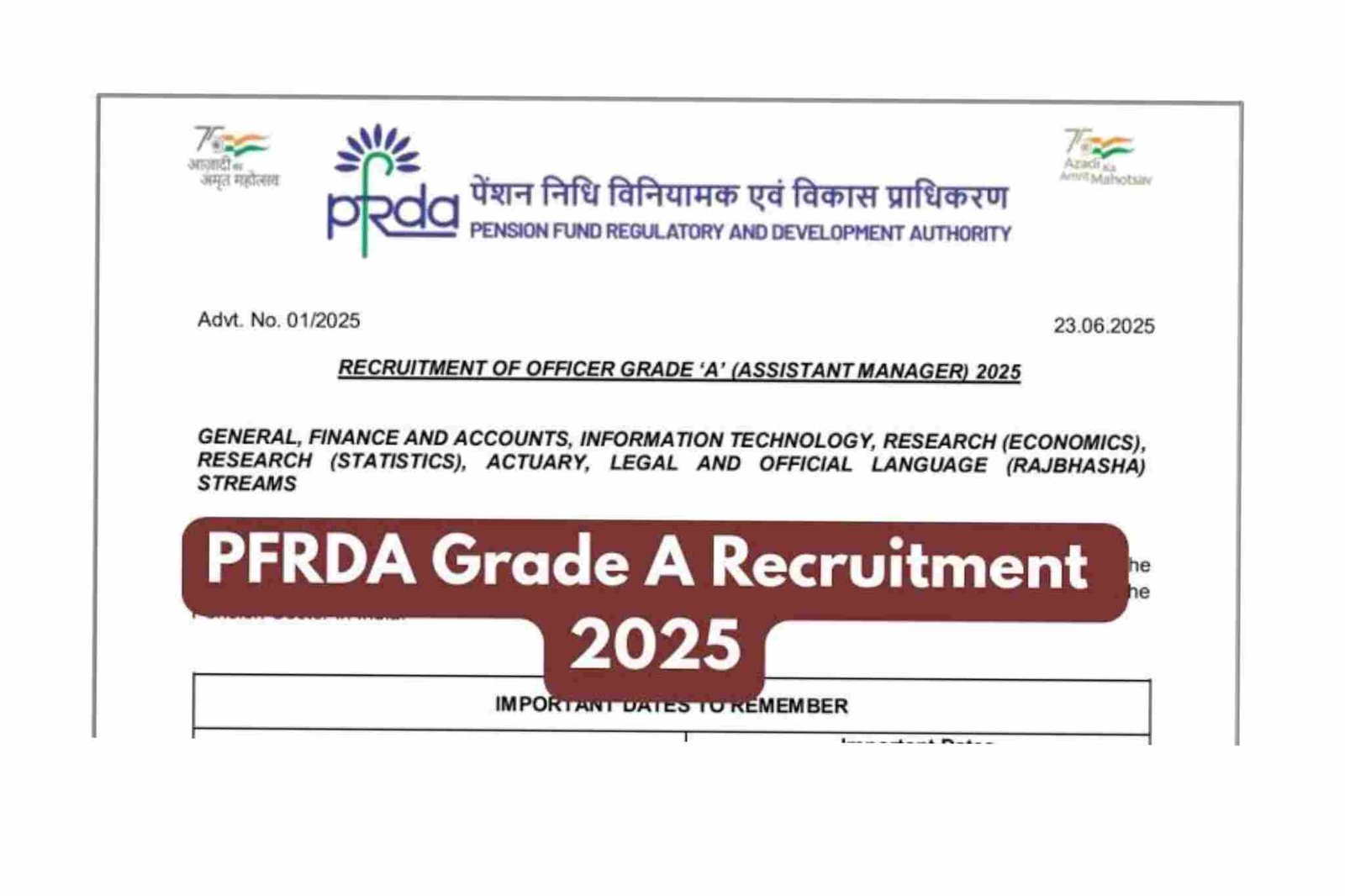 PFRDA Recruitment 2025 for Assistant Manager Posts